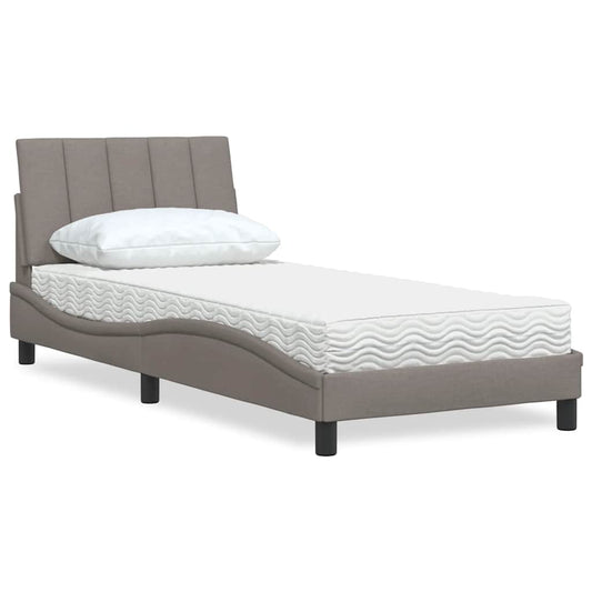 Letto con Materasso Tortora 90x190 cm in Tessuto - homemem39
