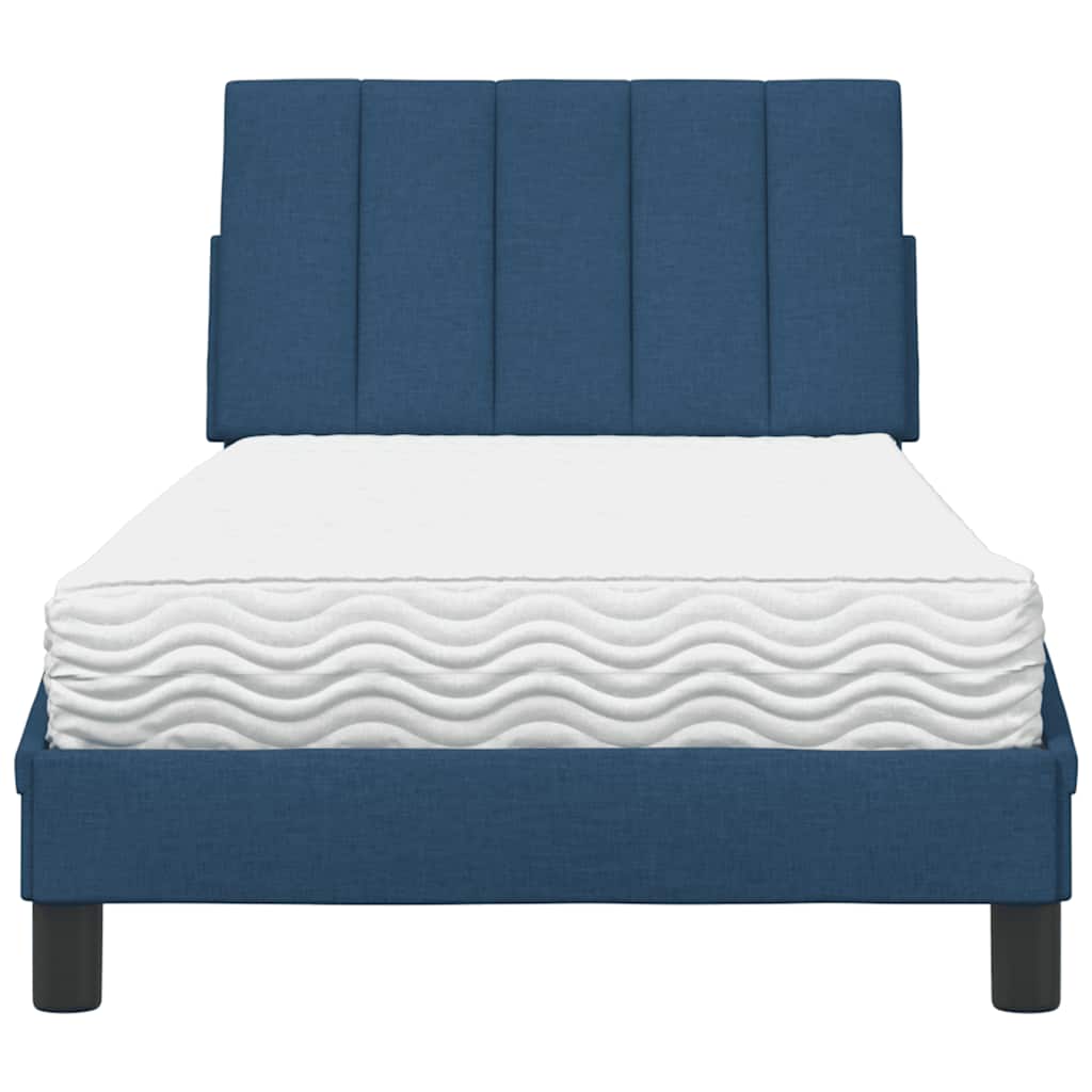 Letto con Materasso Hanko Blu 90x190 cm in Tessuto | homemem39
