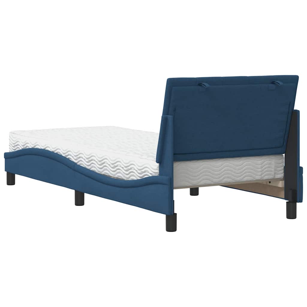 Letto con Materasso Hanko Blu 90x190 cm in Tessuto