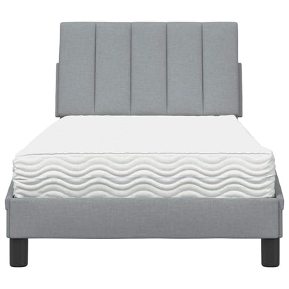 Letto con Materasso Grigio Chiaro 90x200 cm in Tessuto - homemem39
