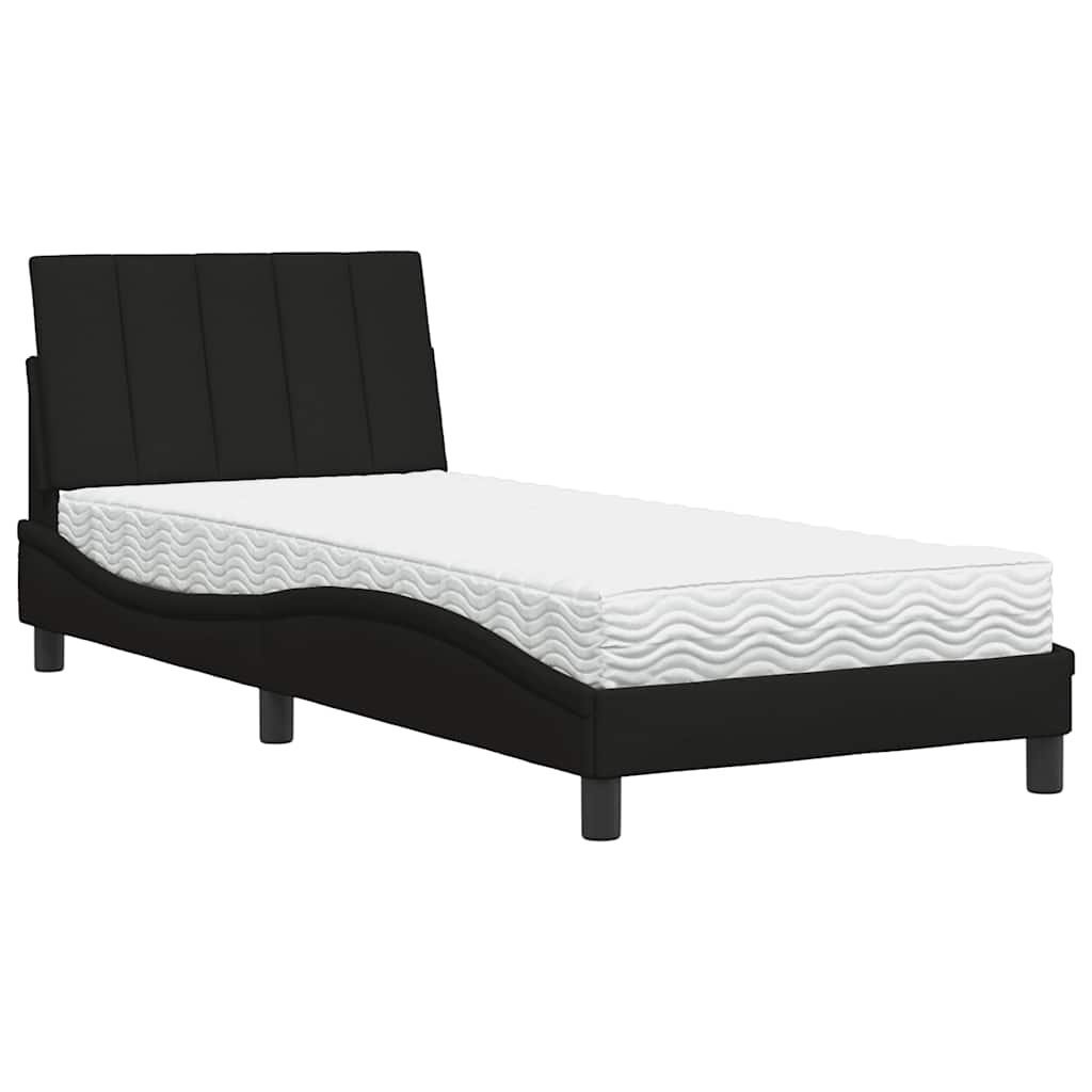 Letto con Materasso Nero 90x200 cm in Tessuto - homemem39