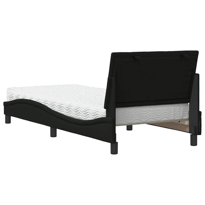 Letto con Materasso Hanko Nero 90x200 cm in Tessuto
