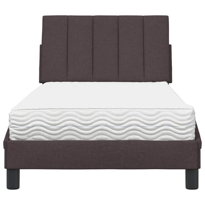 Letto con Materasso Marrone Scuro 90x200 cm in Tessuto - homemem39