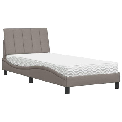 Letto con Materasso Tortora 90x200 cm in Tessuto - homemem39