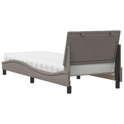 Letto con Materasso Hanko Tortora 90x200 cm in Tessuto