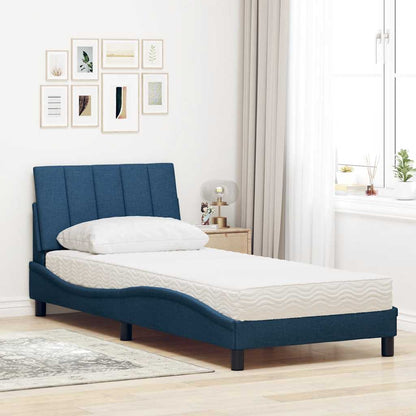 Letto con Materasso Hanko Blu 90x200 cm in Tessuto - homemem39