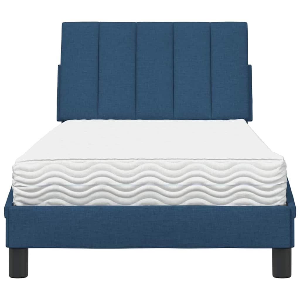 Letto con Materasso Hanko Blu 90x200 cm in Tessuto - homemem39