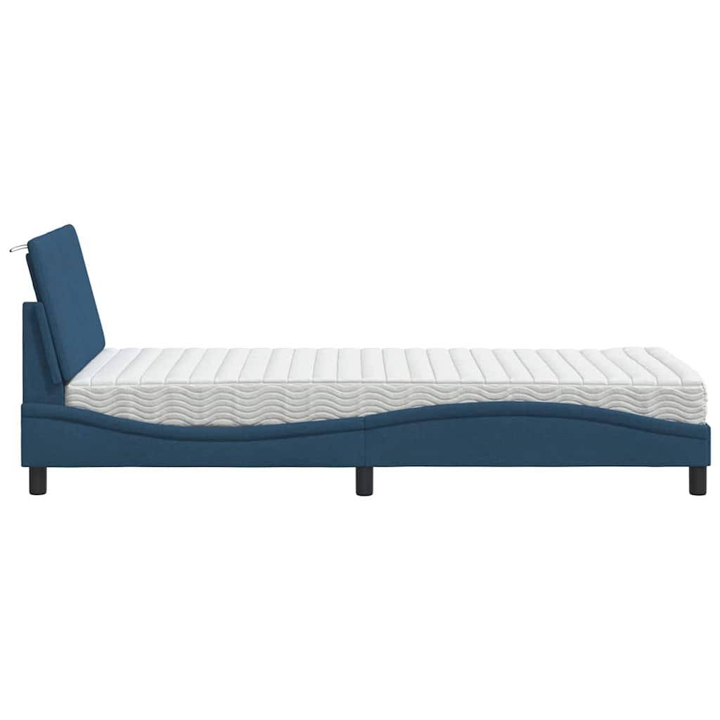 Letto con Materasso Hanko Blu 90x200 cm in Tessuto - homemem39