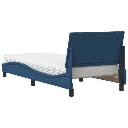 Letto con Materasso Hanko Blu 90x200 cm in Tessuto - homemem39