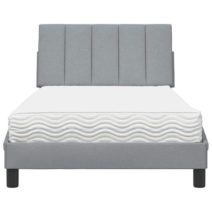 Letto con Materasso Hanko Grigio Chiaro 100x200 cm in Tessuto | homemem39