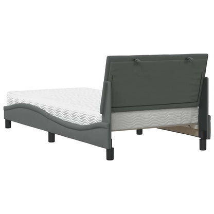 Letto con Materasso Hanko Grigio Scuro 100x200 cm in Tessuto