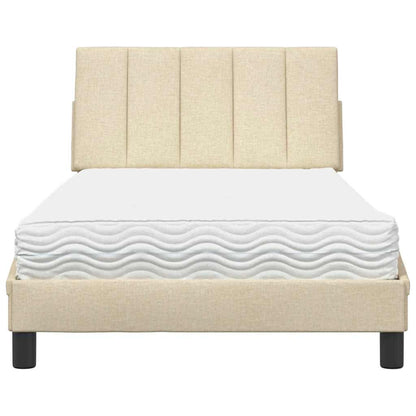 Letto con Materasso Crema 100x200 cm in Tessuto - homemem39
