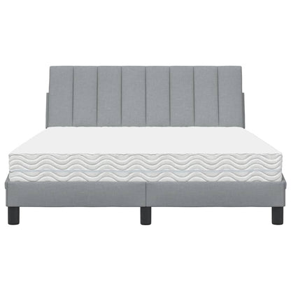 Letto con Materasso Hanko Grigio Chiaro 120x200cm Tessuto