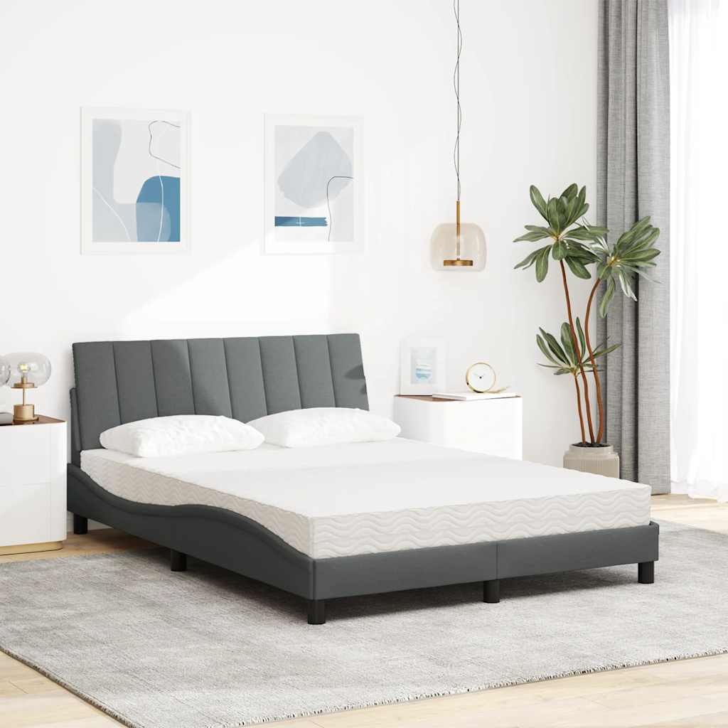 Letto con Materasso Hanko Grigio Scuro 120x200 cm Tessuto
