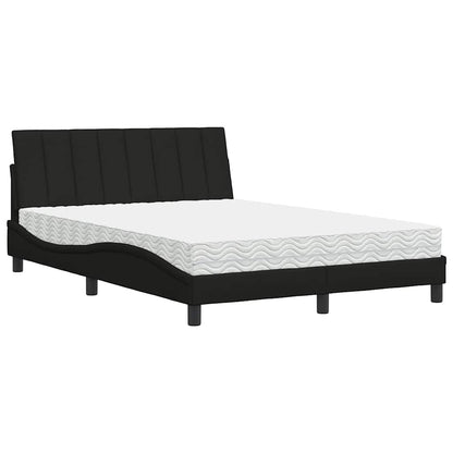 Letto con Materasso Hanko Nero 120x200 cm in Tessuto