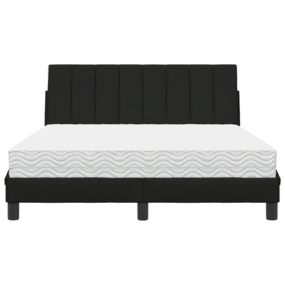 Letto con Materasso Hanko Nero 120x200 cm in Tessuto