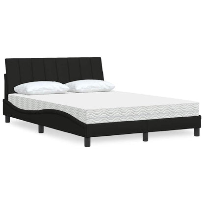 Letto con Materasso Hanko Nero 120x200 cm in Tessuto