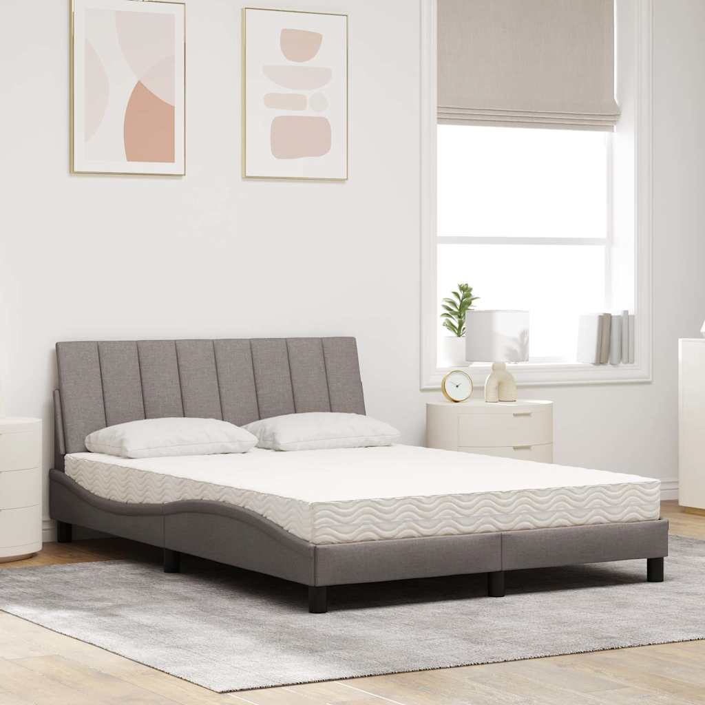 Letto con Materasso Hanko Tortora 120x200 cm in Tessuto