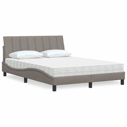 Letto con Materasso Hanko Tortora 120x200 cm in Tessuto