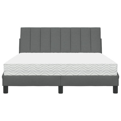 Letto con Materasso Grigio Scuro 140x190 cm Tessuto - homemem39