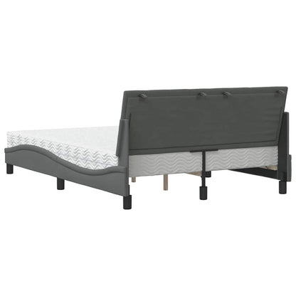 Letto con Materasso Grigio Scuro 140x190 cm Tessuto - homemem39