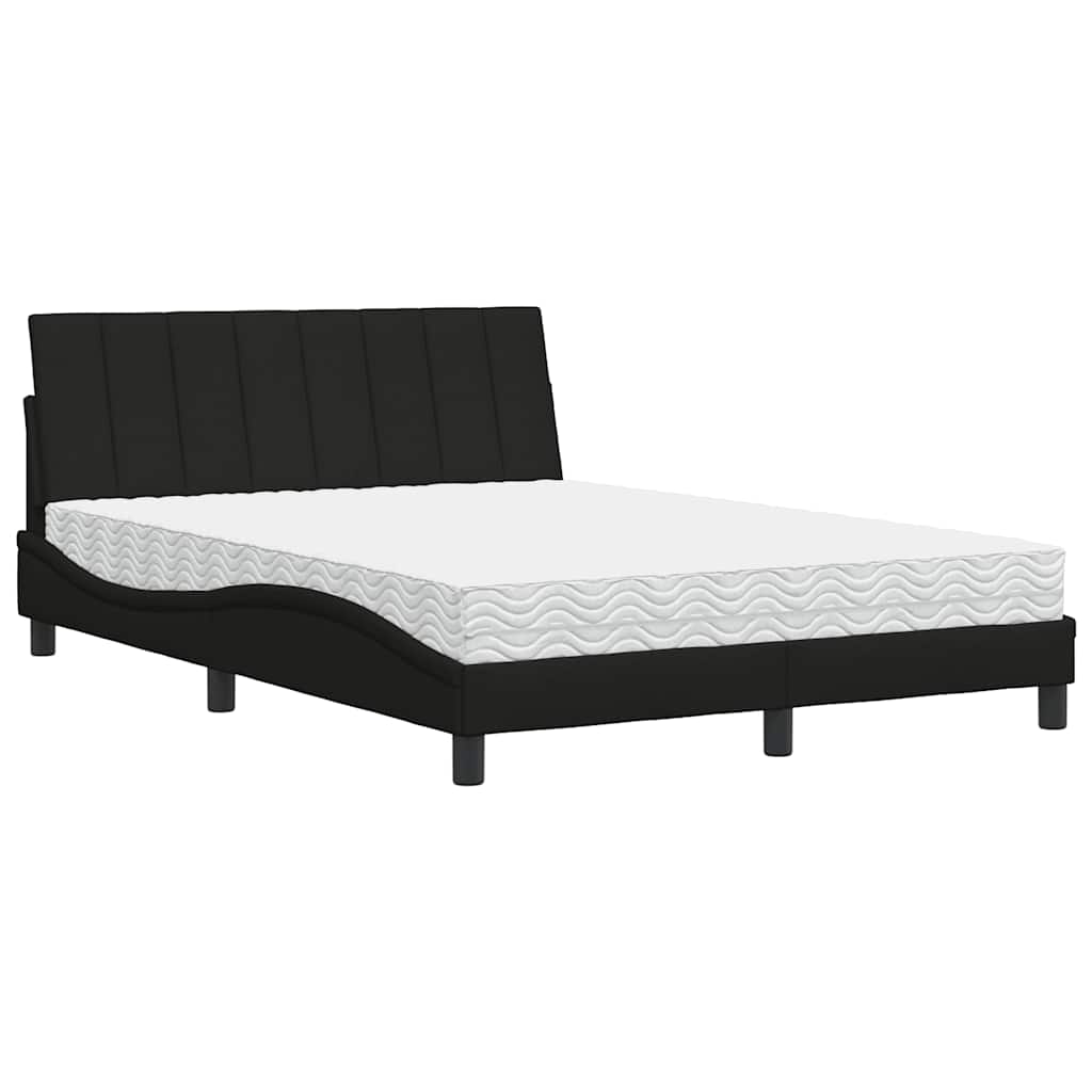 Letto con Materasso Nero 140x190 cm in Tessuto - homemem39
