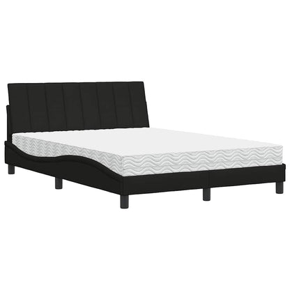 Letto con Materasso Nero 140x190 cm in Tessuto - homemem39