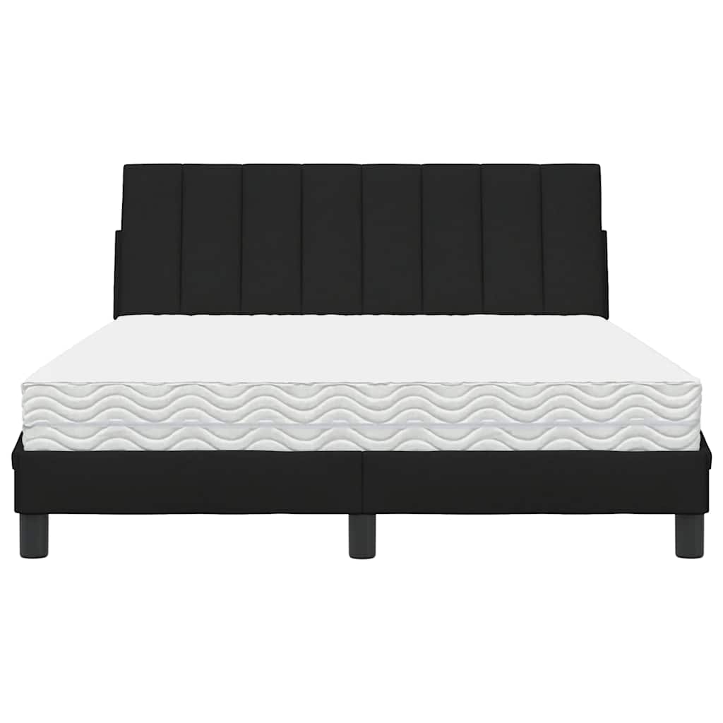 Letto con Materasso Nero 140x190 cm in Tessuto - homemem39