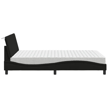 Letto con Materasso Nero 140x190 cm in Tessuto - homemem39