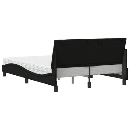 Letto con Materasso Nero 140x190 cm in Tessuto - homemem39