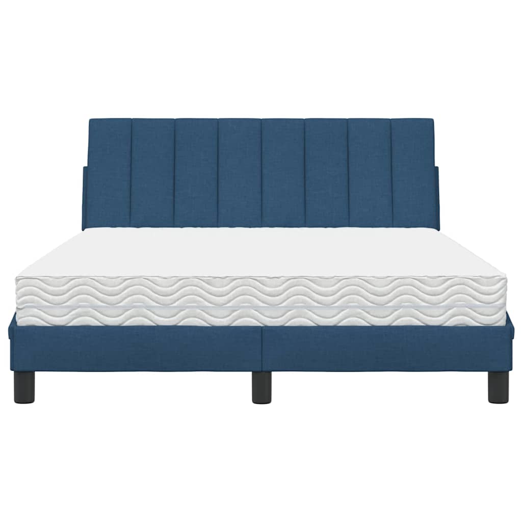 Letto con Materasso Blu 140x190 cm in Tessuto - homemem39