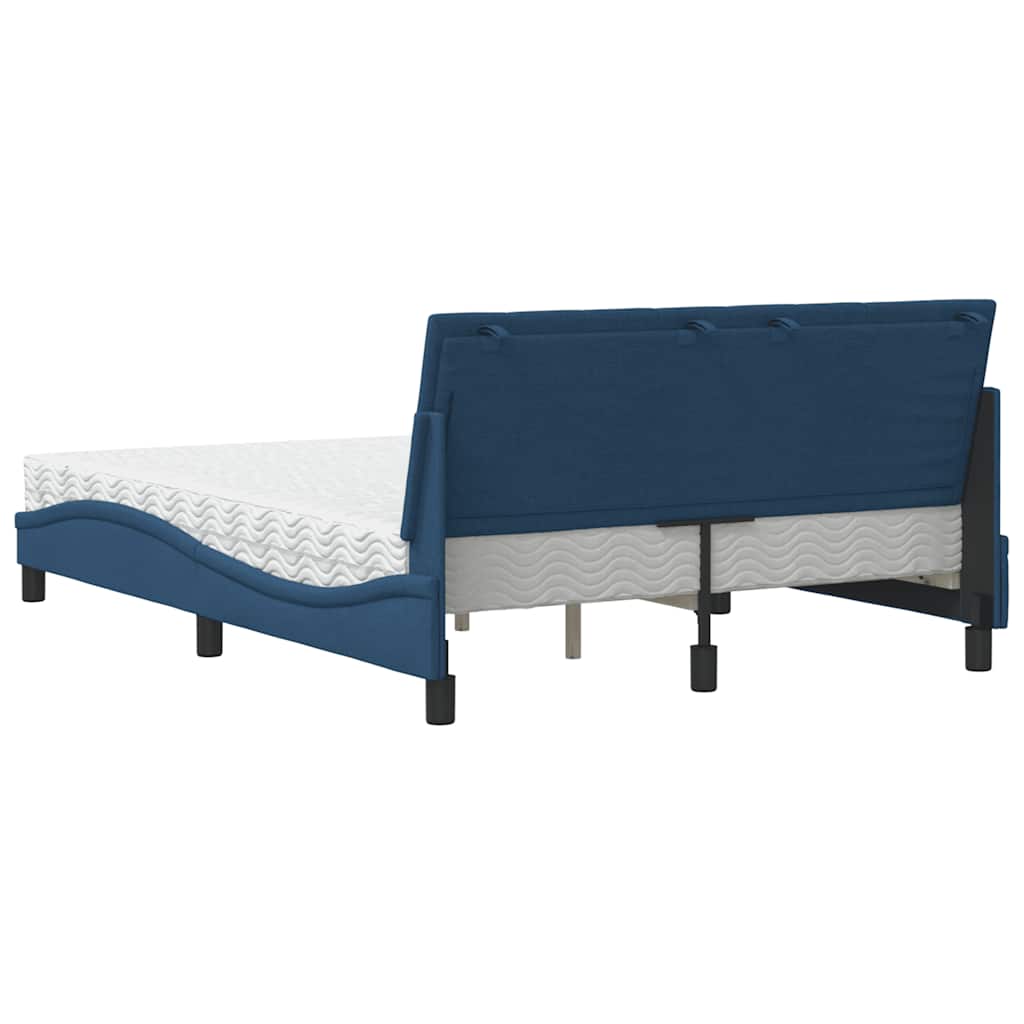 Letto con Materasso Blu 140x190 cm in Tessuto - homemem39