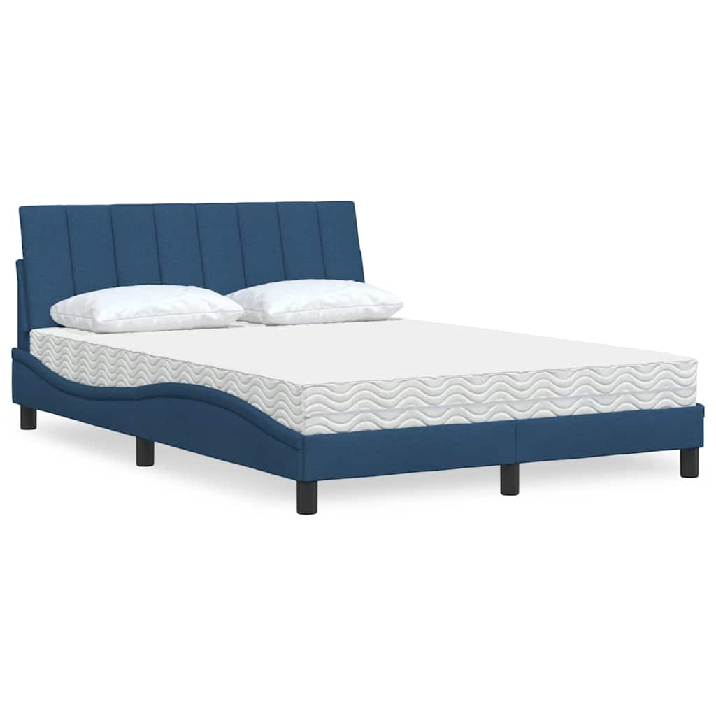 Letto con Materasso Blu 140x190 cm in Tessuto - homemem39