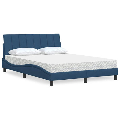 Letto con Materasso Blu 140x190 cm in Tessuto - homemem39