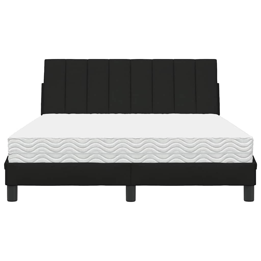Letto con Materasso Nero 140x200 cm in Tessuto - homemem39