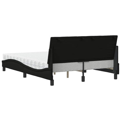 Letto con Materasso Hanko Nero 140x200 cm in Tessuto
