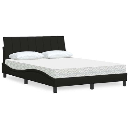Letto con Materasso Nero 140x200 cm in Tessuto - homemem39