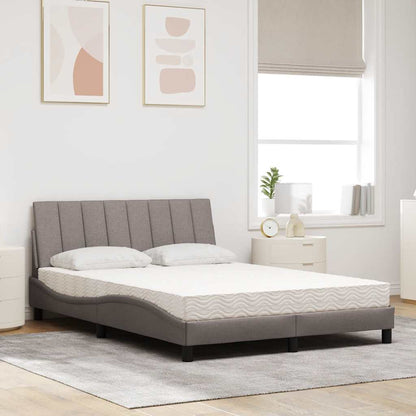 Letto con Materasso Hanko Tortora 140x200 cm in Tessuto - homemem39