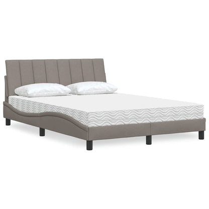 Letto con Materasso Hanko Tortora 140x200 cm in Tessuto - homemem39