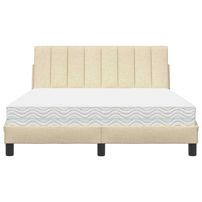 Letto con Materasso Crema 140x200 cm in Tessuto - homemem39
