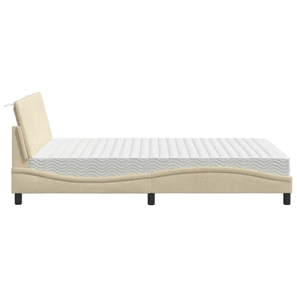 Letto con Materasso Crema 140x200 cm in Tessuto - homemem39