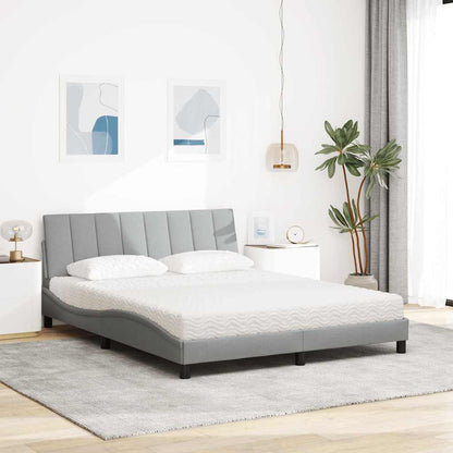 Letto con Materasso Grigio Chiaro160x200 cm Tessuto - homemem39