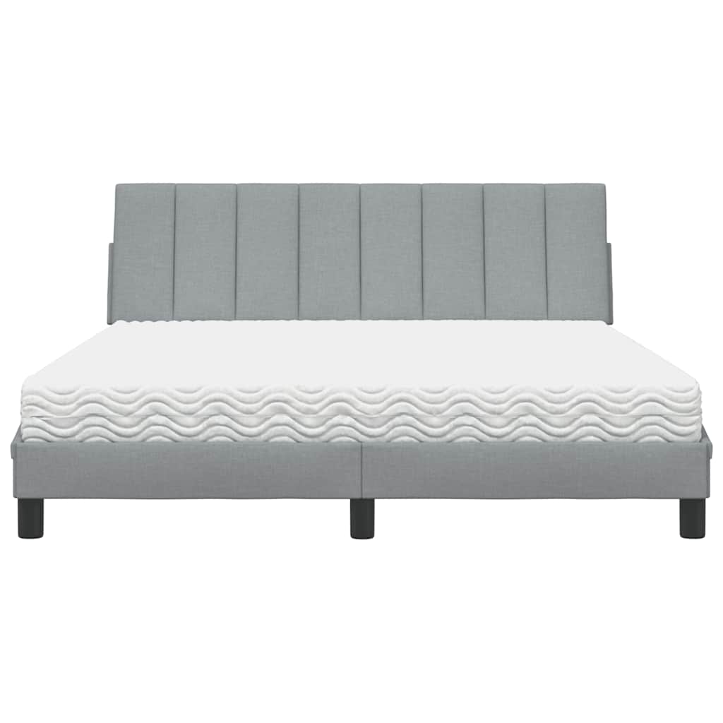 Letto con Materasso Grigio Chiaro160x200 cm Tessuto - homemem39