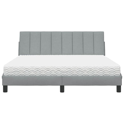 Letto con Materasso Grigio Chiaro160x200 cm Tessuto - homemem39