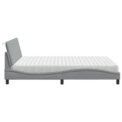 Letto con Materasso Grigio Chiaro160x200 cm Tessuto - homemem39