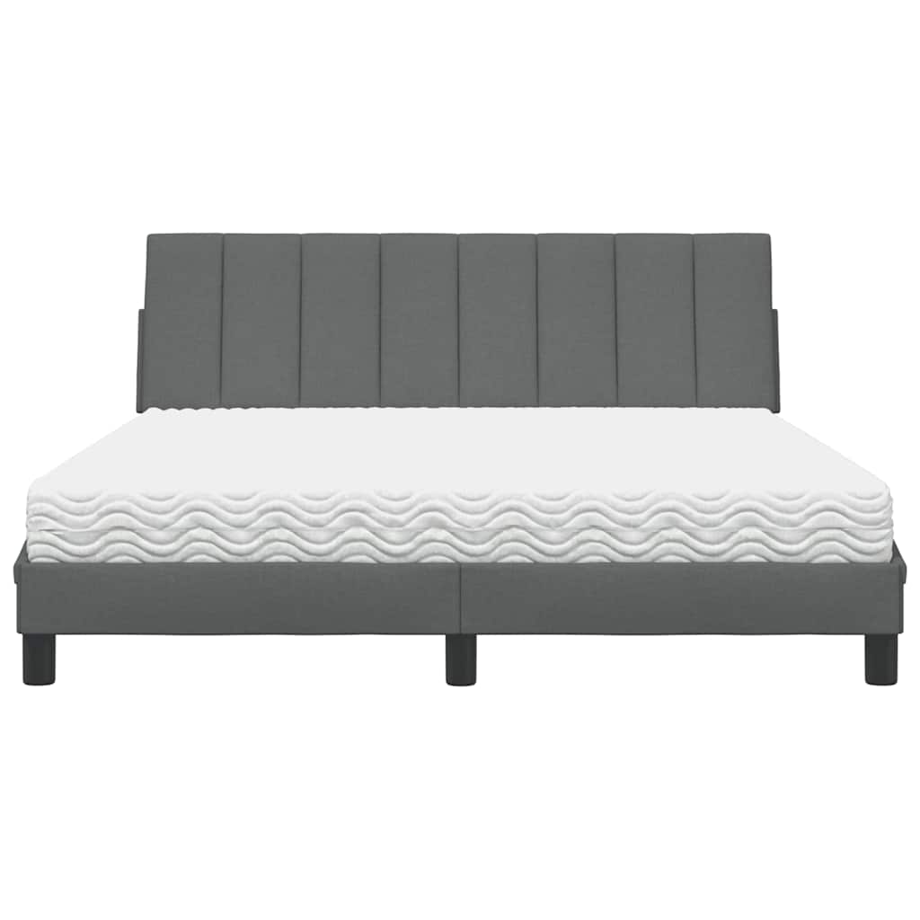 Letto con Materasso Grigio Scuro 160x200 cm Tessuto - homemem39