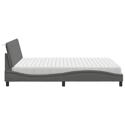 Letto con Materasso Hanko Grigio Scuro 160x200 cm Tessuto