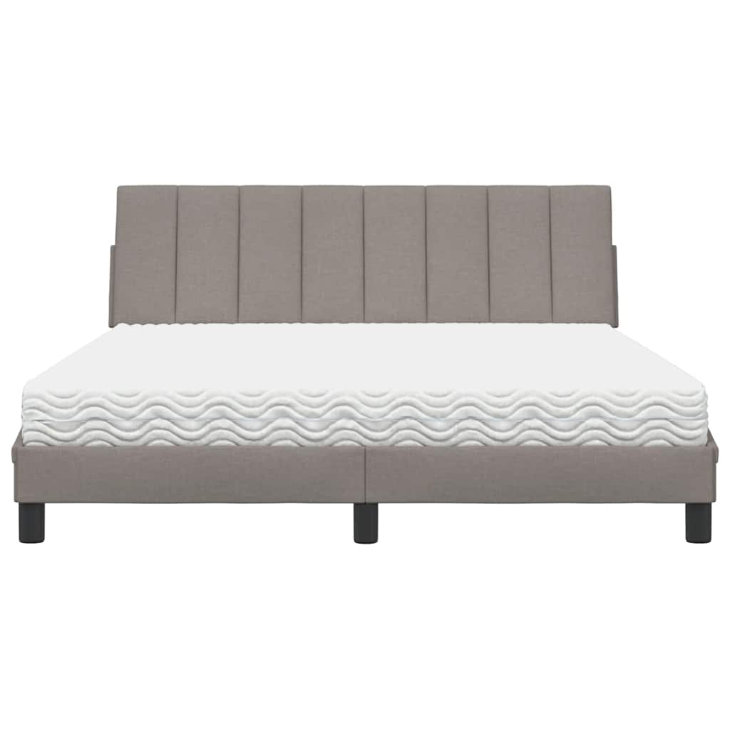 Letto con Materasso Tortora 160x200 cm in Tessuto - homemem39