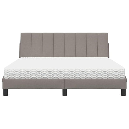 Letto con Materasso Tortora 160x200 cm in Tessuto - homemem39