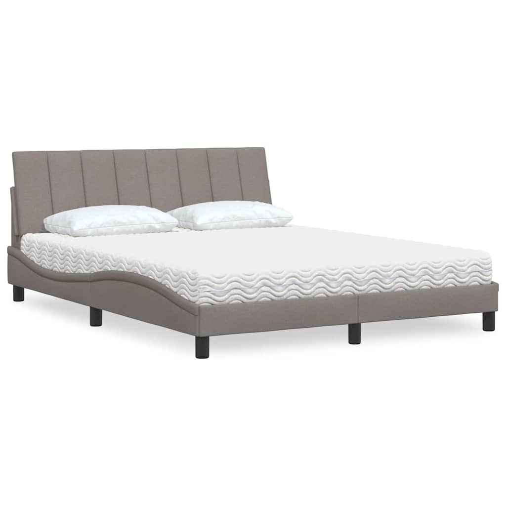 Letto con Materasso Tortora 160x200 cm in Tessuto - homemem39